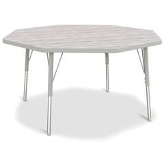 Berries® Octagon Activity Table - 48" X 48", E-height - Driftwood Gray/Gray/Gray