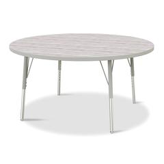Berries® Round Activity Table - 48" Diameter, E-height - Driftwood Gray/Gray/Gray