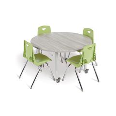 Berries® Stacking Chair with Chrome-Plated Legs - 16" Ht - Coastal Blue