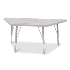 Berries® Trapezoid Activity Table - 24" X 48", E-height - Driftwood Gray/Gray/Gray