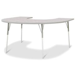 Berries® Horseshoe Activity Table - 60" X 66", A-height - Driftwood Gray/Gray/Gray