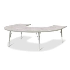 Berries® Horseshoe Activity Table - 60" X 66", E-height - Driftwood Gray/Gray/Gray