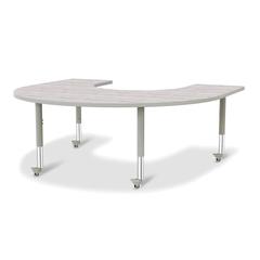 Berries® Horseshoe Activity Table - 60" X 66", Mobile - Driftwood Gray/Gray/Gray