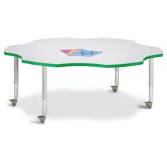 Berries Six Leaf Activity Table - 60", Mobile - Freckled Gray/Green/Gray