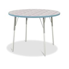 Berries® Round Activity Table - 42" Diameter, A-height - Driftwood Gray/Coastal Blue/Gray