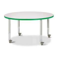 Berries Round Activity Table - 42" Diameter, Mobile - Freckled Gray/Green/Gray