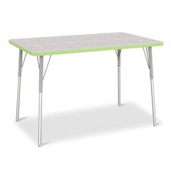 Berries® Rectangle Activity Table - 30" X 48", A-height - Driftwood Gray/Key Lime/Gray