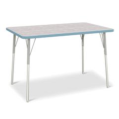 Berries® Rectangle Activity Table - 30" X 48", A-height - Driftwood Gray/Coastal Blue/Gray