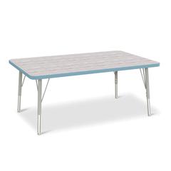 Berries® Rectangle Activity Table - 30" X 48", E-height - Driftwood Gray/Coastal Blue/Gray