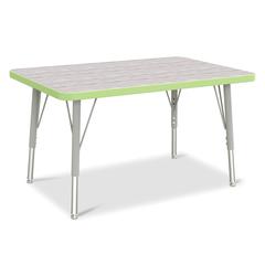Berries® Rectangle Activity Table - 24" X 36", E-height - Driftwood Gray/Key Lime/Gray