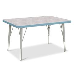 Berries® Rectangle Activity Table - 24" X 36", E-height - Driftwood Gray/Coastal Blue/Gray