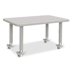 Berries® Rectangle Activity Table - 24" X 36", Mobile - Driftwood Gray/Gray/Gray