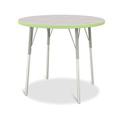 Berries® Round Activity Table - 36" Diameter, A-height - Driftwood Gray/Key Lime/Gray