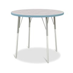 Berries® Round Activity Table - 36" Diameter, A-height - Driftwood Gray/Coastal Blue/Gray