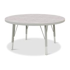 Berries® Round Activity Table - 36" Diameter, E-height - Driftwood Gray/Gray/Gray