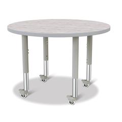 Berries® Round Activity Table - 36" Diameter, Mobile - Driftwood Gray/Gray/Gray