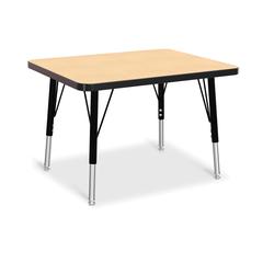 Berries® Rectangle Student Desk -  24" X 30", E-height - Maple/Black/Black