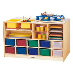 Mobile Twin Storage Island - with Colored Trays