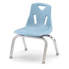 Berries® Stacking Chair with Chrome-Plated Legs - 10" Ht - Coastal Blue