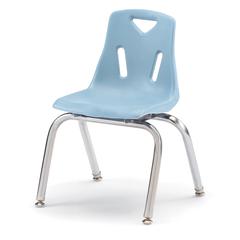 Berries® Stacking Chair with Chrome-Plated Legs - 14" Ht - Coastal Blue
