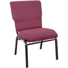 Burgundy Pattern Church Chair - 21 in. Wide