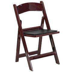 HERCULES Series 1000 lb. Capacity Red Mahogany Resin Folding Chair with Black Vinyl Padded Seat