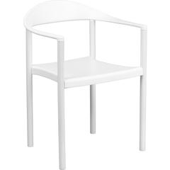 1000 lb. Capacity White Plastic Cafe Stack Chair
