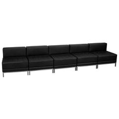 Black LeatherSoft Lounge Set, 5 Pieces