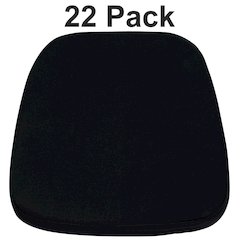 22 Pk. Soft Black Fabric Chiavari Chair Cushion