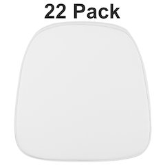22 Pk. Soft Snow White Fabric Chiavari Chair Cushion