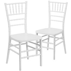 2 Pk. HERCULES PREMIUM Series White Resin Stacking Chiavari Chair