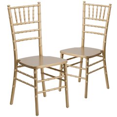 2 Pk. HERCULES Series Gold Wood Chiavari Chair