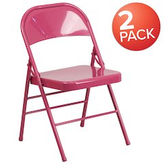 Set of 2 Contemporary Metal Folding Chairs for commercial and residential use