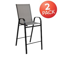 Set of 2 Sling Patio Stools for Commercial and Residential Use