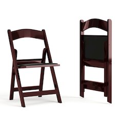 2 Pack HERCULES Series 1000 lb. Capacity Red Mahogany Resin Folding Chair with Black Vinyl Padded Seat