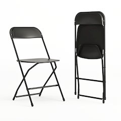 Folding Chair -  - Black Plastic - 650LB Weight Capacity