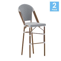 2PK White/Navy - Paris Stool