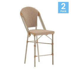 2PK Natural/White Paris Stool