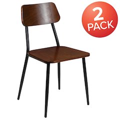 Set of 2 Commercial Grade Industrial Style Dining Chairs