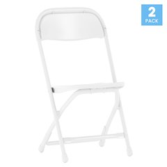 2 Pk. Kids White Plastic Folding Chair