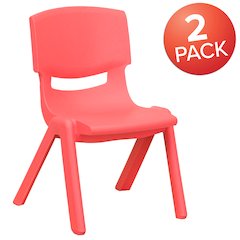 Set of 2 Plastic School Chairs
