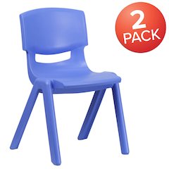 Set of 2 Stacking Plastic Chairs for Elementary Students
