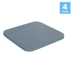 Perry Poly Resin Wood Square Seat with Rounded Edges for Colorful Metal Barstools in Teal-Blue