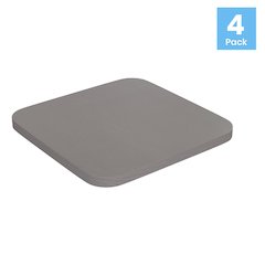 Perry Poly Resin Wood Square Seat with Rounded Edges for Colorful Metal Barstools in Gray