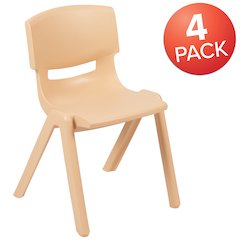 Set of 4 Plastic School Chairs