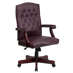 Martha Washington Burgundy LeatherSoft Executive Swivel Office Chair with Arms