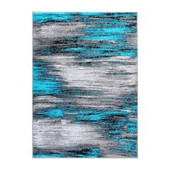 6' x 9' Turquoise Abstract Area Rug-Olefin Rug