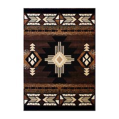 5' x 7' Chocolate Traditional Southwestern Area Rug - Olefin Fibers