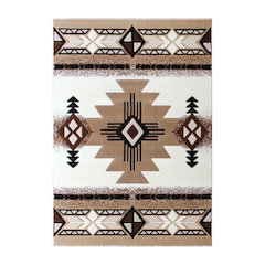 5' x 7' Ivory Traditional Southwestern Area Rug - Olefin Fibers
