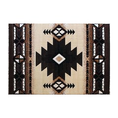 5' x 7' Brown Traditional Southwestern Area Rug - Olefin Fibers